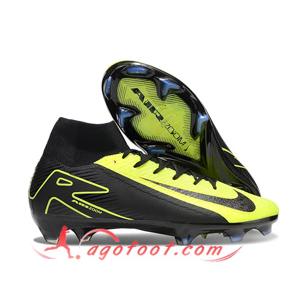 Nike Chaussures de Foot Air Zoom Mercurial Superfly IIX Elite FG Noir/Vert