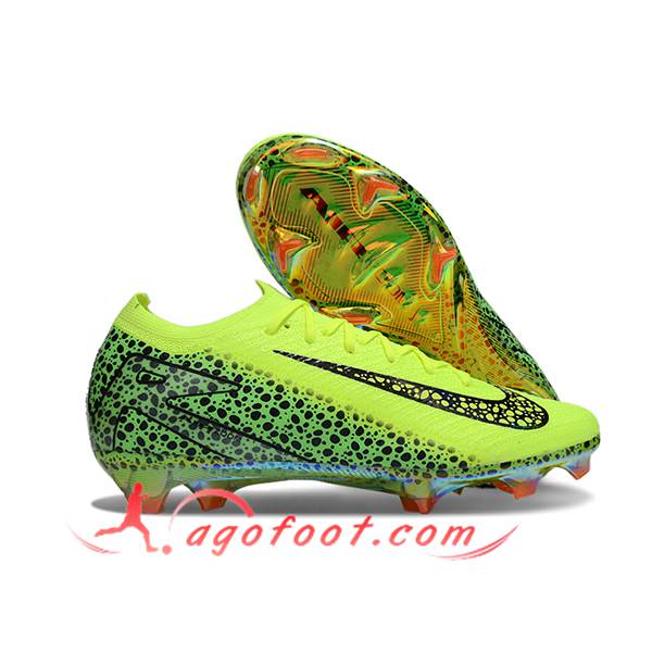 Nike Chaussures de Foot AIR Zoom Mercurial Vapor 16 Elite XXV FG Vert/Noir -02