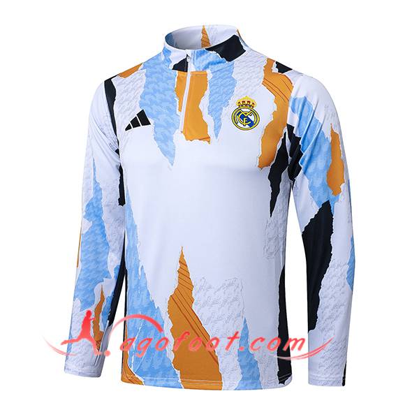 Sweatshirt Training Real Madrid Blanc/Noir/Orange/Bleu 2025/2026