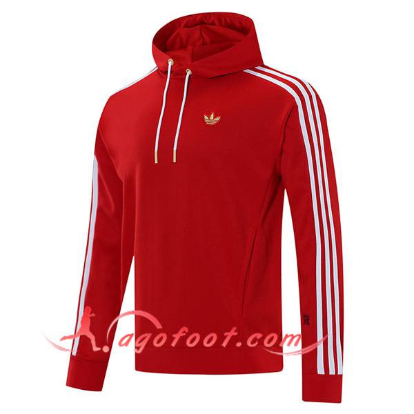 Sweatshirt Training Capuche Adidas Rouge/Blanc 2025/2026