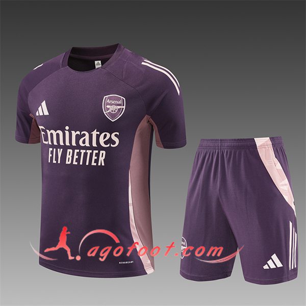 Ensemble Training T-Shirts Arsenal Enfant Pourpre/Rose 2025/2026