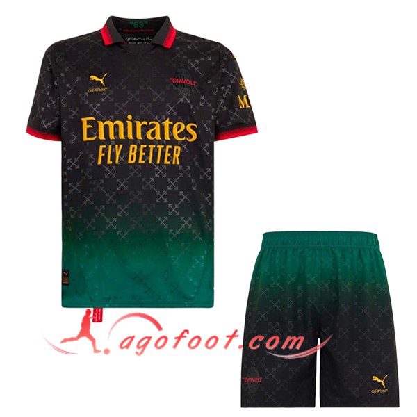 Nouveau Maillot de Foot Milan AC Enfant Fourth Noir 2024/2025