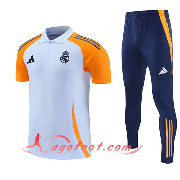 Ensemble Polo Foot Real Madrid Blanc/Orange 2025/2026