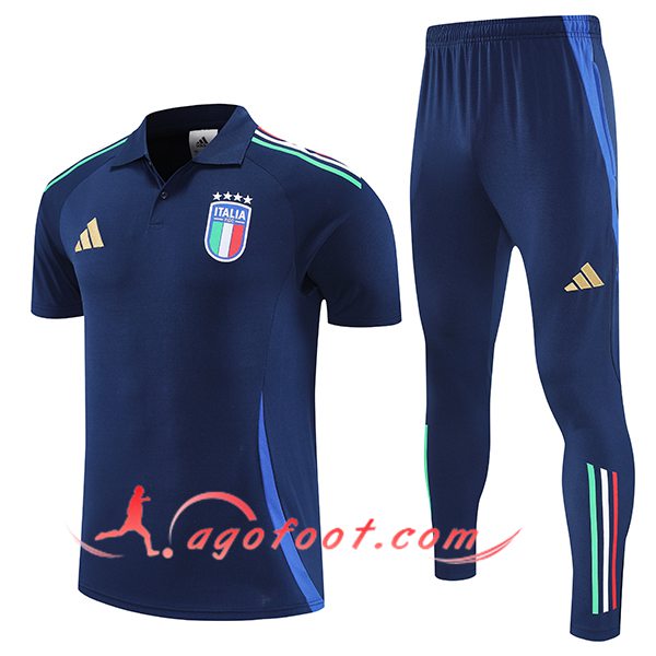 Ensemble Polo Foot Italie Bleu Marine 2025/2026