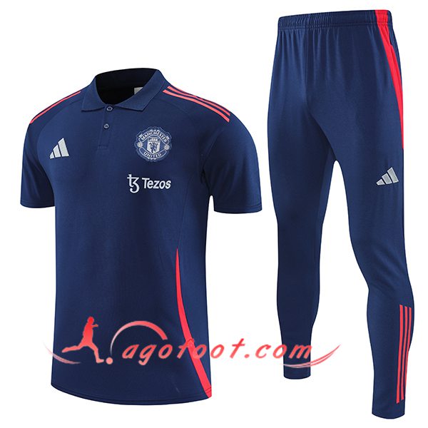 Ensemble Polo Foot Manchester United Bleu/Rouge 2025/2026