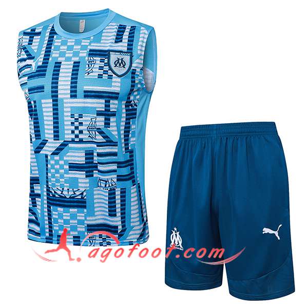 Ensemble Training Debardeur Marseille Bleu 2025/2026