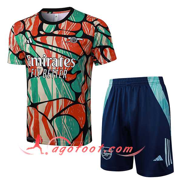 Ensemble Training T-Shirts Arsenal Orange/Vert 2025/2026