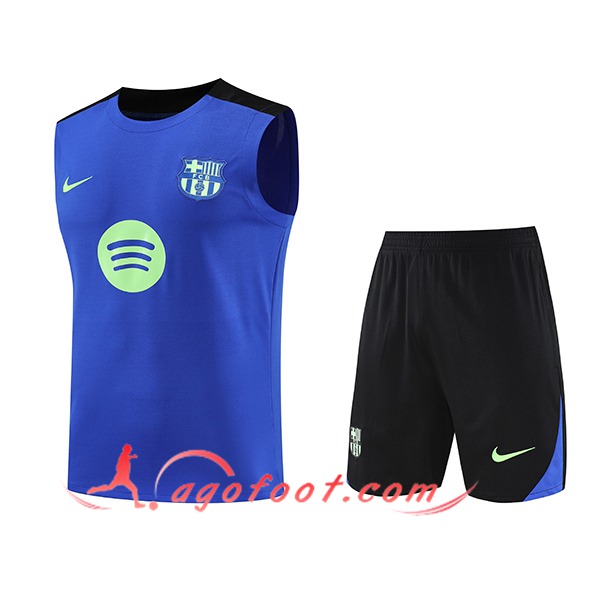 Ensemble Training Debardeur FC Barcelone Bleu/Noir/Vert 2025/2026