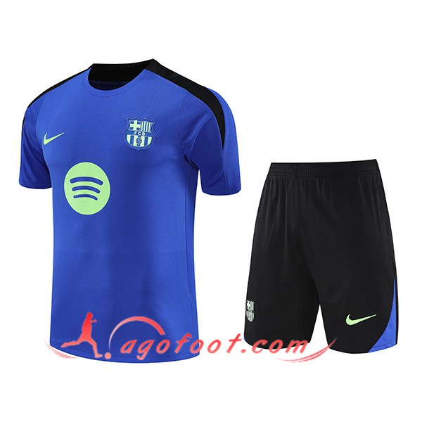 Ensemble Training T-Shirts FC Barcelone Bleu/Noir/Vert 2025/2026