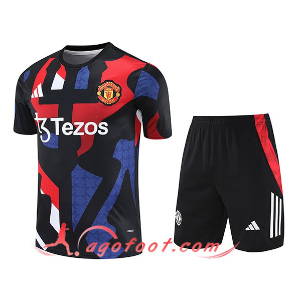 Ensemble Training T-Shirts Manchester United Noir/Bleu/Rouge 2025/2026