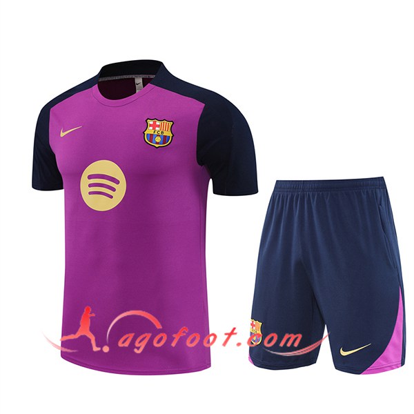 Ensemble Training T-Shirts FC Barcelone Pourpre 2025/2026