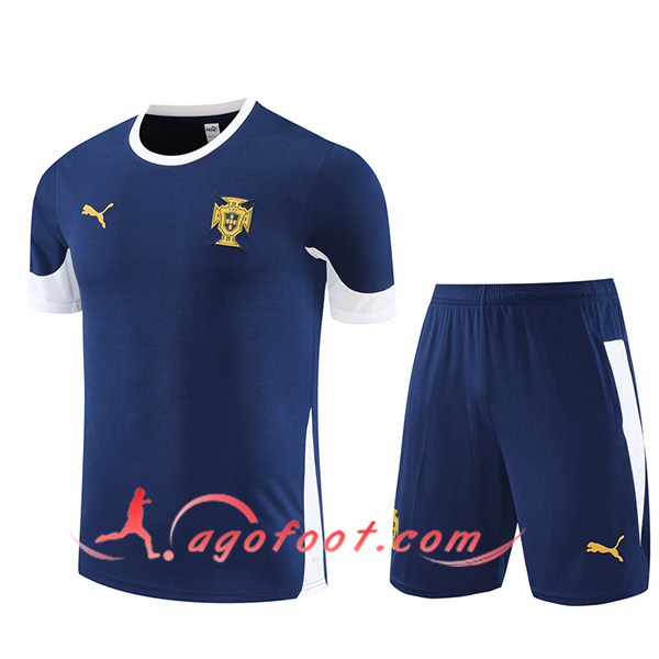 Ensemble Training T-Shirts Portugal Bleu Royal 2025/2026