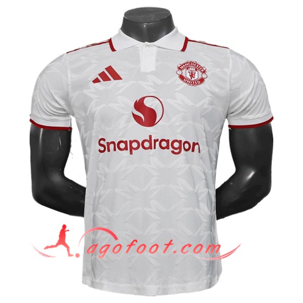 Polo Foot Manchester United Blanc/Rouge 2025/2026