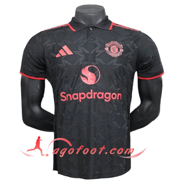 Polo Foot Manchester United Noir/Rouge 2025/2026