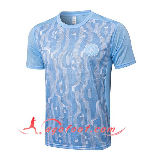 Training T-Shirts Manchester City Bleu/Blanc 2025/2026