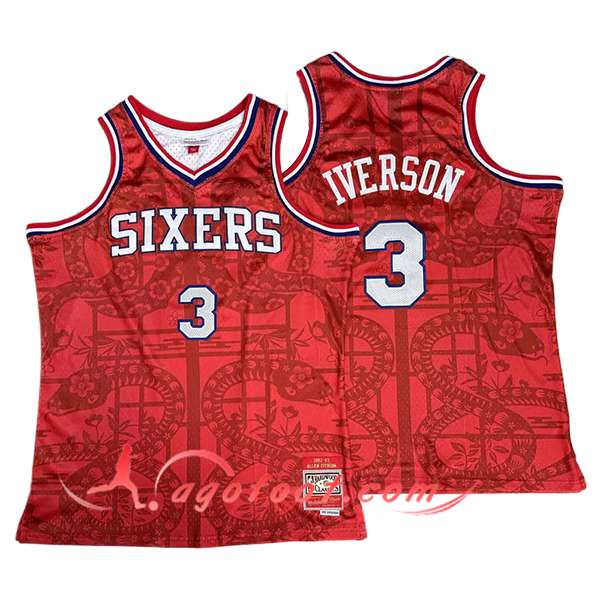Maillot Philadelphia 76ers (IVERSON #3) 2025/26 Rouge