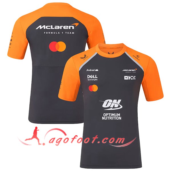 T-Shirt McLaren F1 Team Noir/Orange 2025