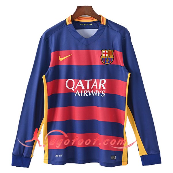 Maillot de Foot FC Barcelone Retro Domicile Manches Longues 2015/2016