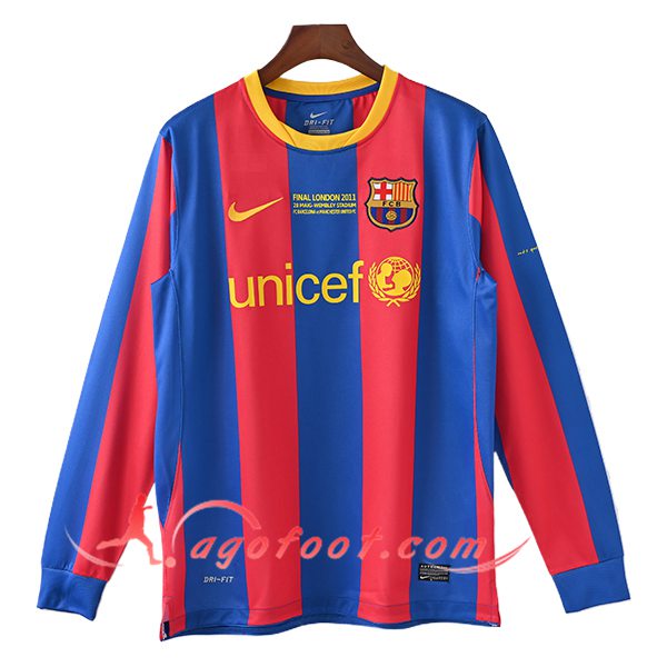 Maillot de Foot FC Barcelone Retro Domicile Manches Longues 2010/2011