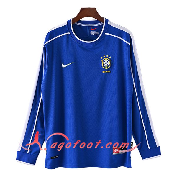 Maillot de Foot Bresil Retro Exterieur Manches Longues 1998