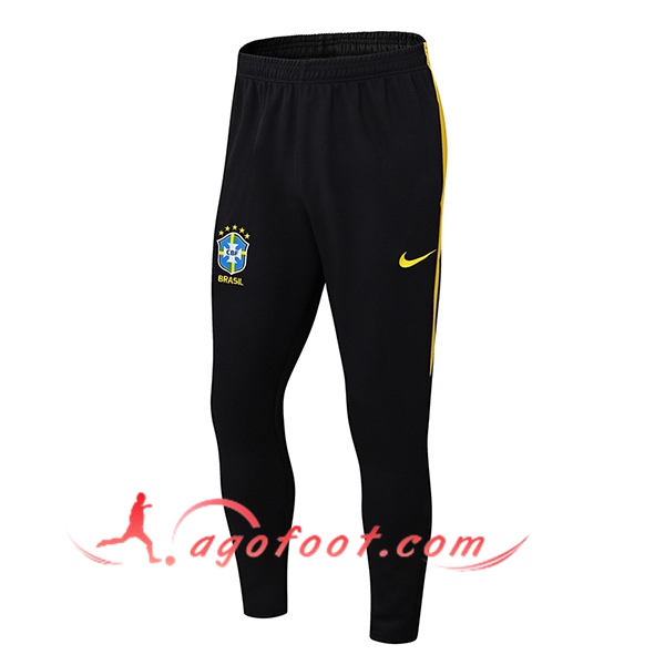 Pantalon Foot Brésil Noir/Jaune 2025/2026