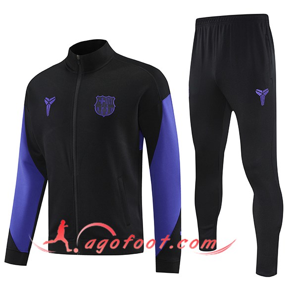 Ensemble Survetement de Foot Veste FC Barcelone Noir/Pourpre 2025/2026