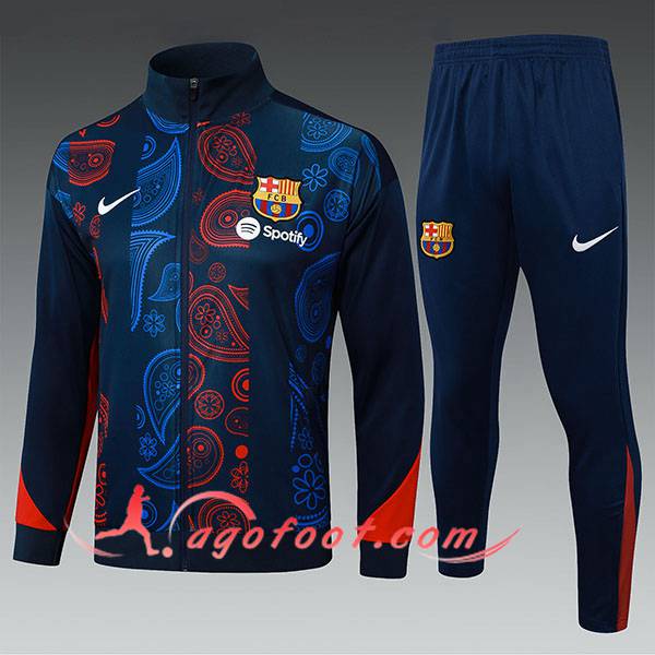 Ensemble Survetement de Foot Veste FC Barcelone Enfant Bleu/Rouge 2025/2026