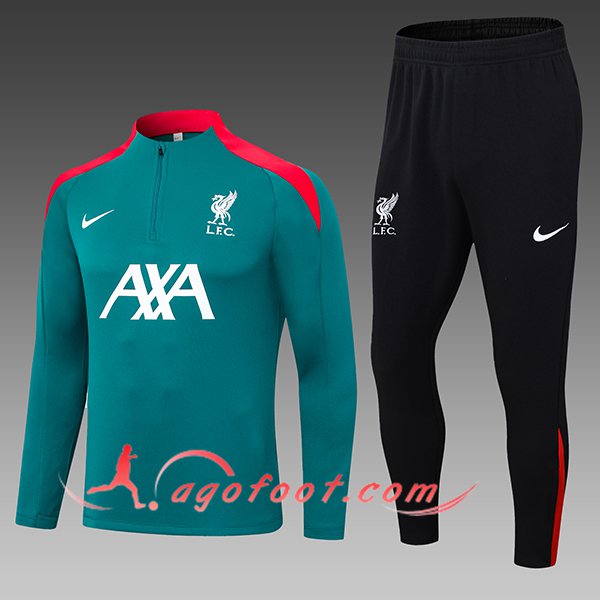 Ensemble Survetement de Foot FC Liverpool Enfant Vert/Rouge 2025/2026