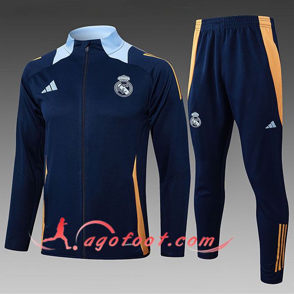Ensemble Survetement de Foot Veste Real Madrid Enfant Bleu Royal 2025/2026