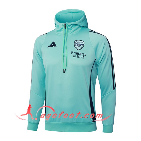 Sweatshirt Training Capuche Arsenal Vert/Bleu 2025/2026