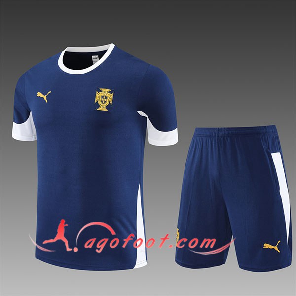 Ensemble Training T-Shirts Portugal Enfant Bleu Royal 2025/2026