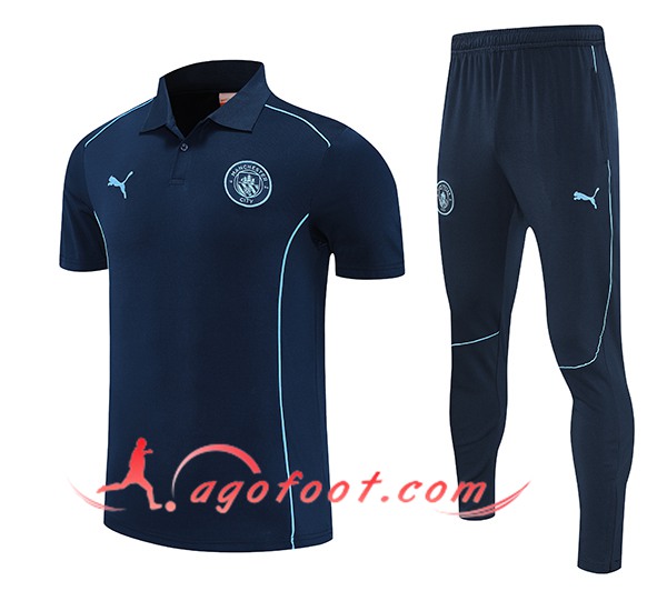 Ensemble Polo Foot Manchester City Bleu Royal 2025/2026