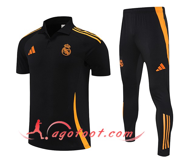 Ensemble Polo Foot Real Madrid Noir/Orange 2025/2026