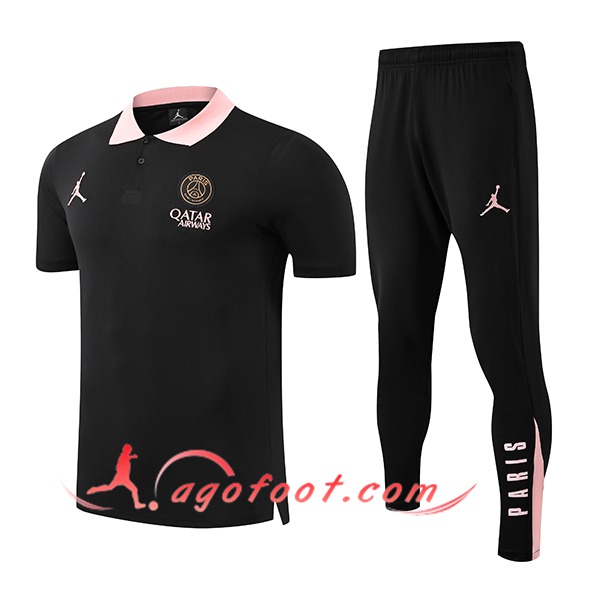 Ensemble Polo Foot PSG Noir/Rose 2025/2026