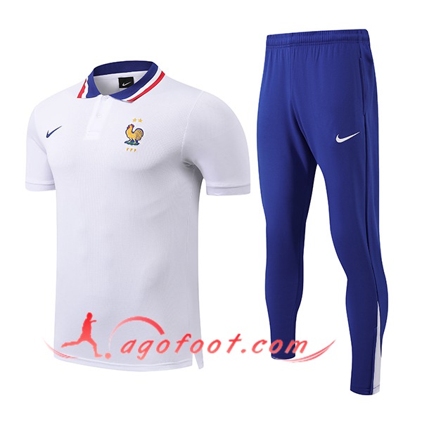 Ensemble Polo Foot France Blanc 2025/2026