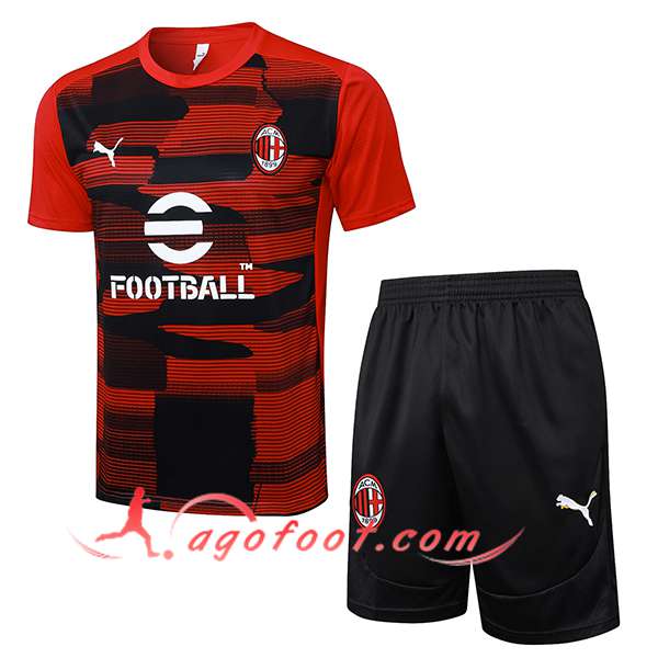 Ensemble Training T-Shirts Milan AC Rouge/Noir 2025/2026