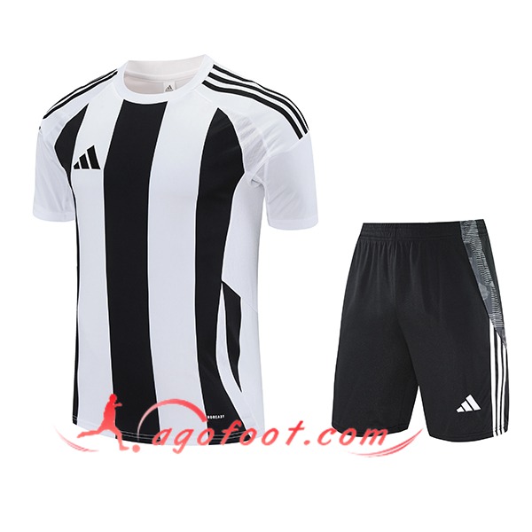 Ensemble Training T-Shirts Adidas Blanc/Noir 2025/2026