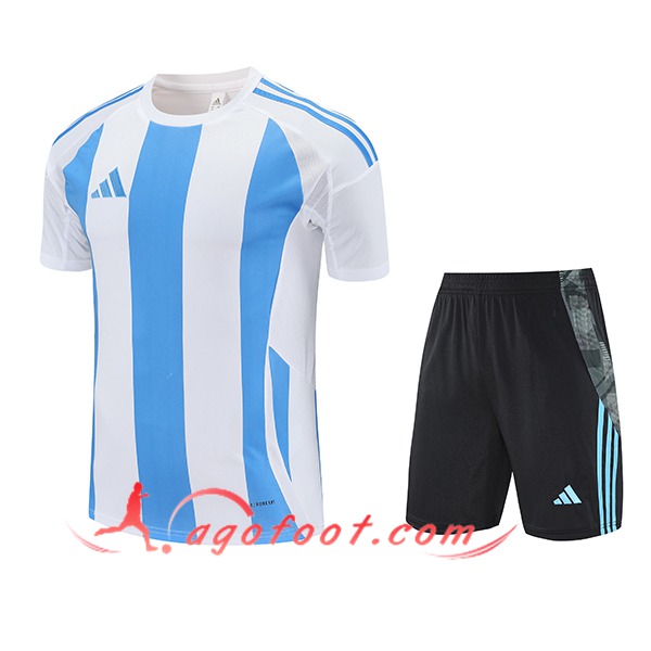 Ensemble Training T-Shirts Adidas Blanc/Bleu 2025/2026