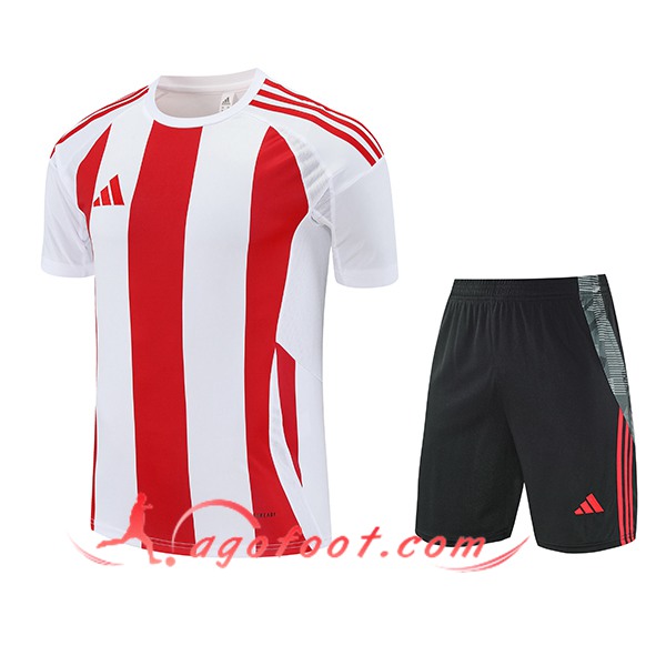 Ensemble Training T-Shirts Adidas Blanc/Rouge 2025/2026