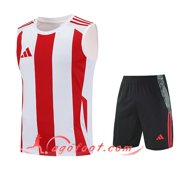 Ensemble Training Debardeur Adidas Blanc/Rouge 2025/2026