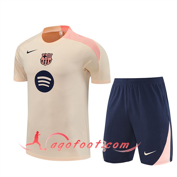 Ensemble Training T-Shirts FC Barcelone Beige/Rose 2025/2026