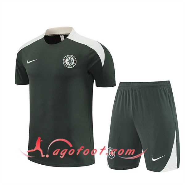 Ensemble Training T-Shirts FC Chelsea Vert/Blanc 2025/2026