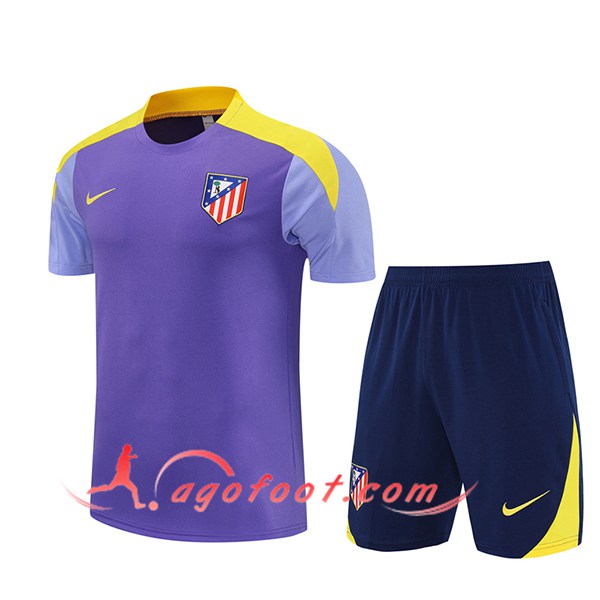 Ensemble Training T-Shirts Atletico Madrid Pourpre/Jaune 2025/2026