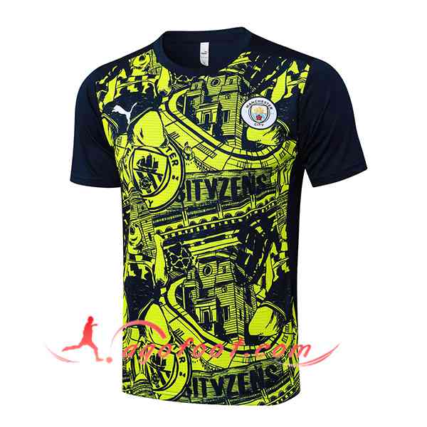 Training T-Shirts Manchester City Noir/Vert 2025/2026