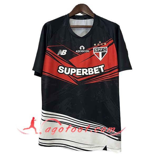 Training T-Shirts Sao Paulo FC Noir/Rouge/Blanc 2025/2026