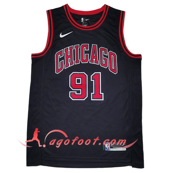 Maillot Chicago Bulls (RODMAN #91) 2025/26 Noir/Rouge -02