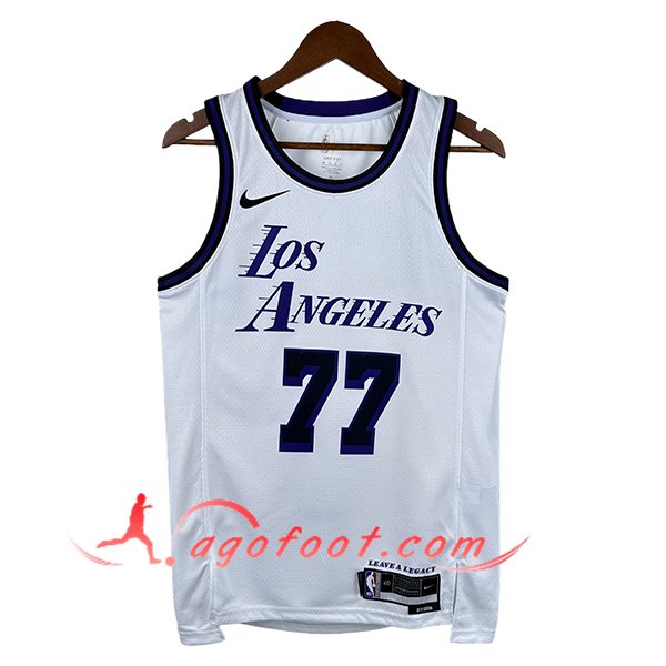 Maillot Los Angeles Lakers (DONCIC #77) 2025/26 Blanc/Noir
