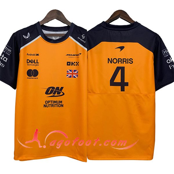 T-Shirt McLaren (NORRIS #4) F1 Team Orange/Noir 2025