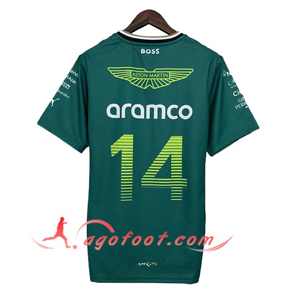 T-Shirt Aston Martin (aramco #14) F1 Team Vert 2025