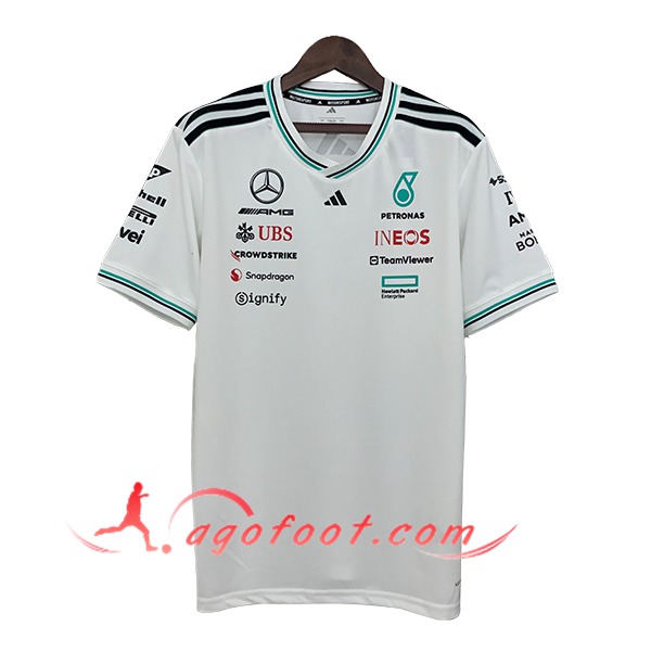 T-Shirt Mercedes Benz F1 Team Blanc/Noir/Vert 2025